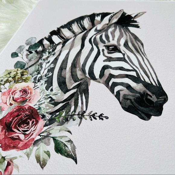 Watercolor Zebra Wall Art Poster Print UNFRAMED - Picture 13 of 17